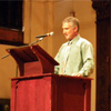 Dr. Scott Warnock, Director of the Freshman Writing Program, introduces Matthew Quick